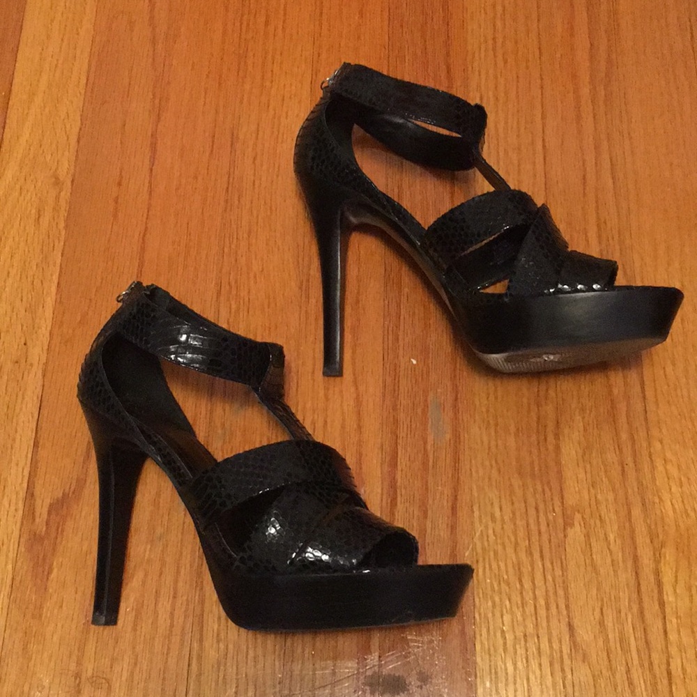 BCBGeneration Strappy Black Heels